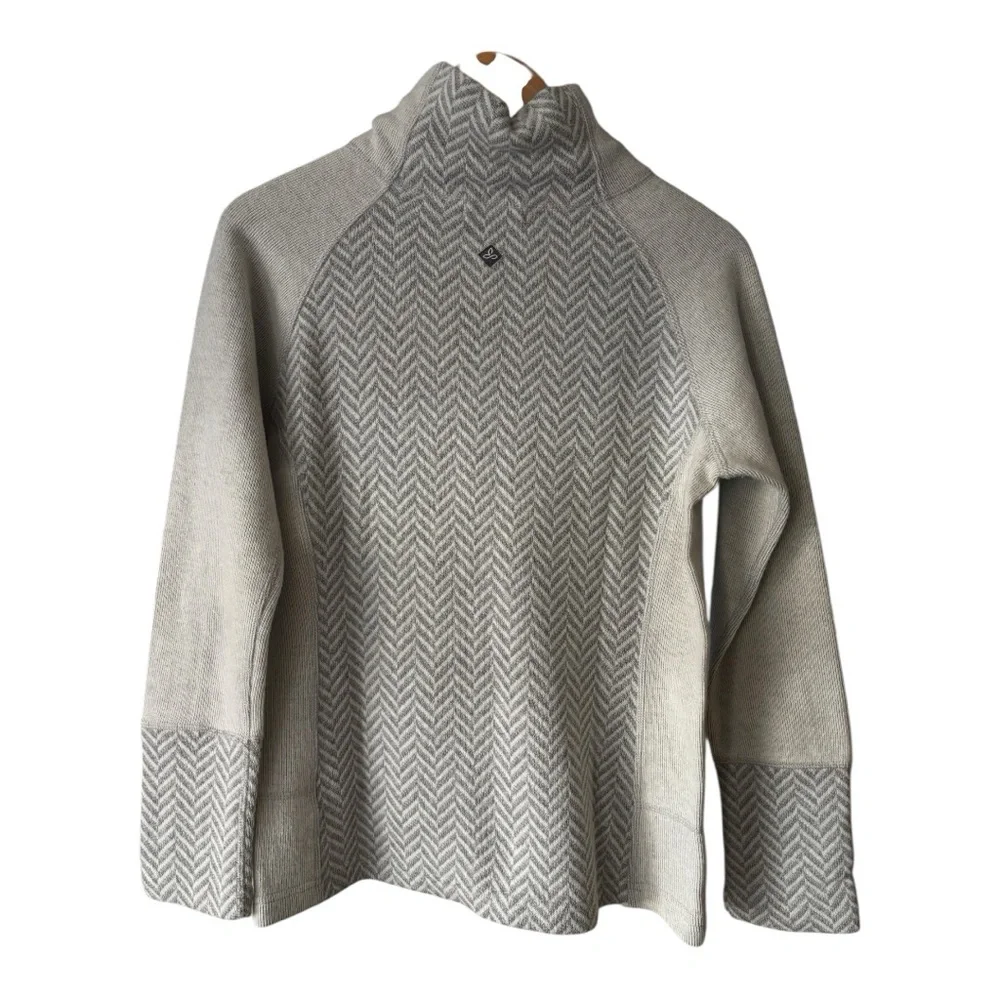 Prana The Lucia Wool Women's Natural Cream Sweater Button Accents Size M - Picture 3 of 12